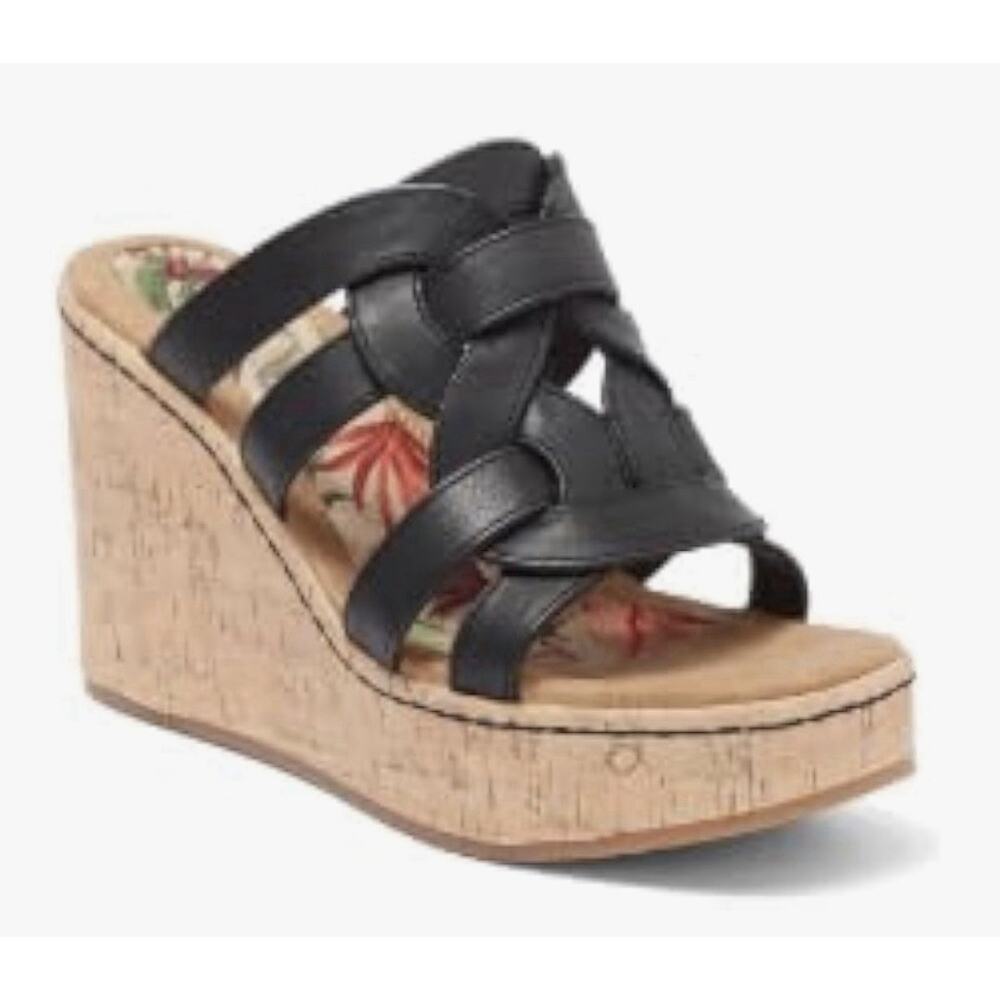 B.O.C. Born Cora Womens Black Wedge Platform Slip On Y2K Boho Sandals Size 8M - Picture 3 of 10